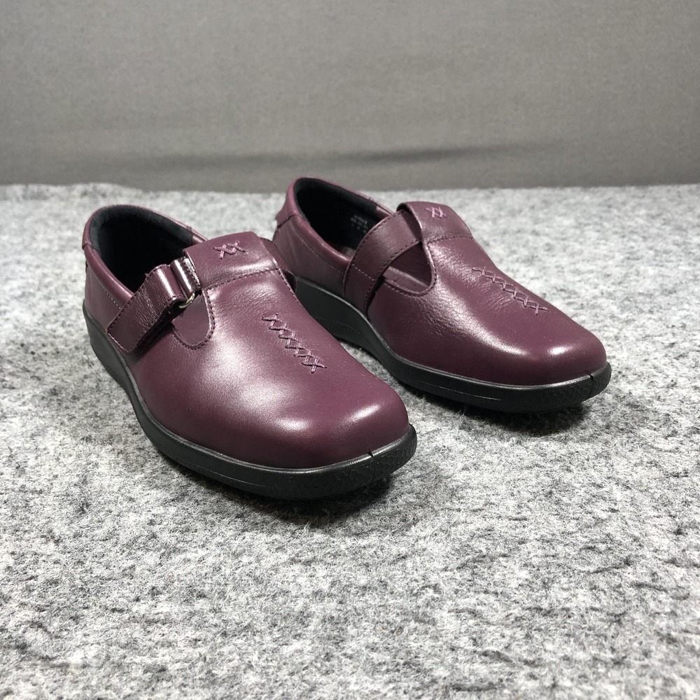 Hotter Sunset Mary Jane Shoes Womens 9 Purple Leather Comfort Flats Walking